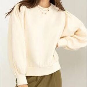 Elegant Cream Puff Sleeve Blouse (NWOT)